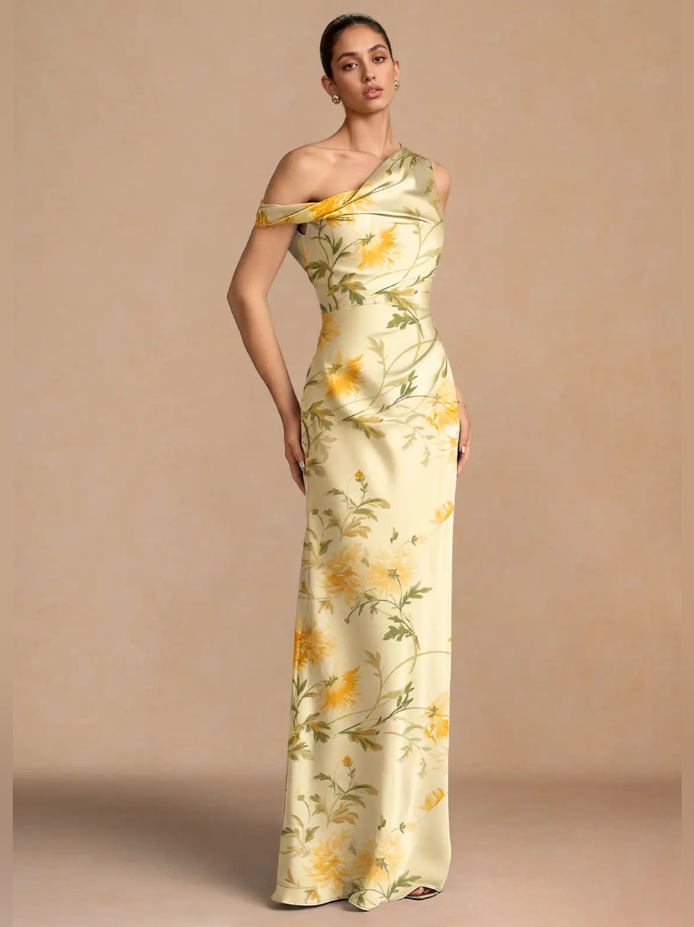 Azazie Soleil Lemon Sorbet maxi Evening Dress